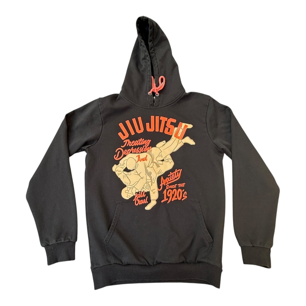 Kill Crew Jiu Jitsu Hoodie Small Black Graphic Porrada Graphic Sweatshirt MMA